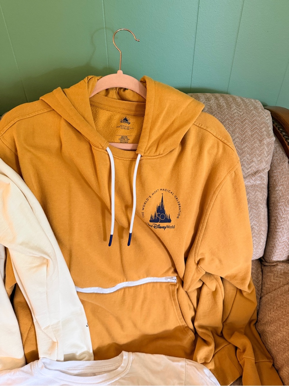 Disney Mustard Yellow 50th Anniversary Hooded Sweatshirt